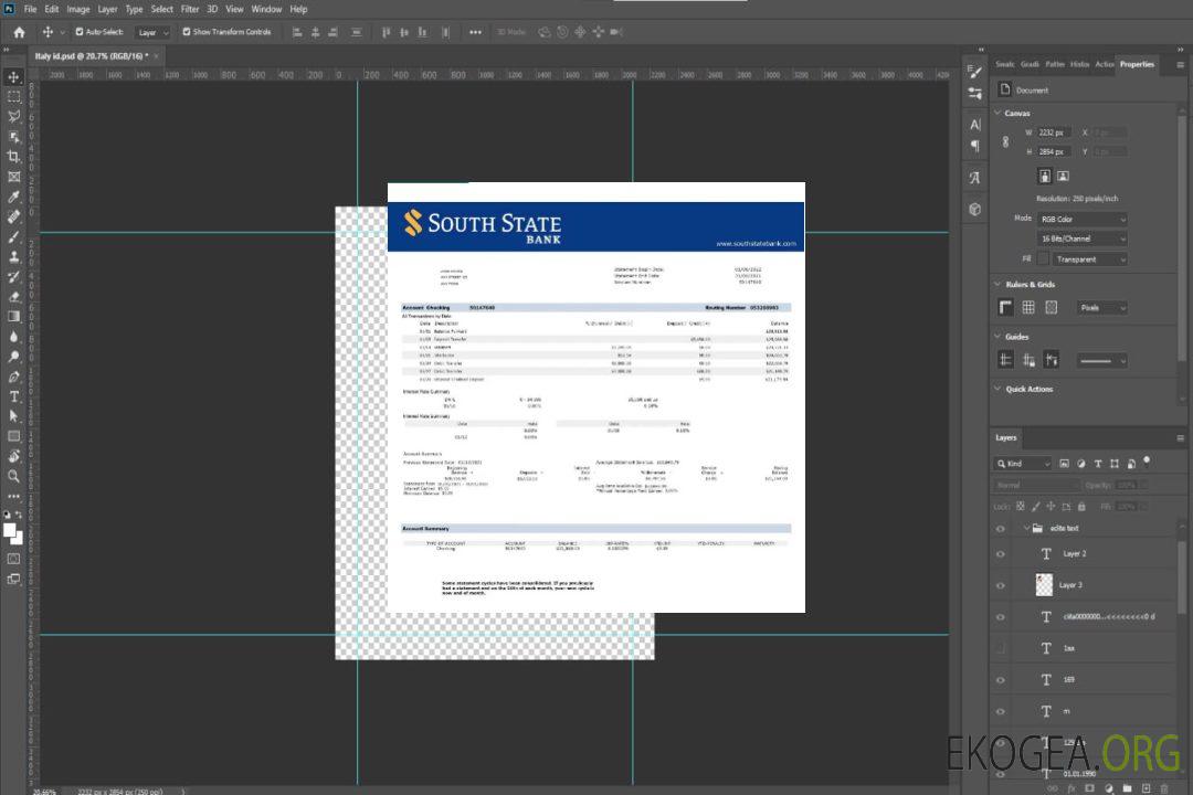 Modèle Word et PDF de relevé de la South State Bank des États-Unis avec template Modèle Word et PDF de relevé de la South State Bank des États-Unis avec template